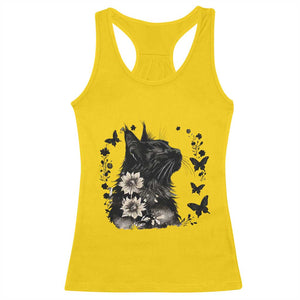 Black Maine Coon Cat Racerback Tank Top Floral Sunflower Watercolor Gift TS12 Daisy Print Your Wear