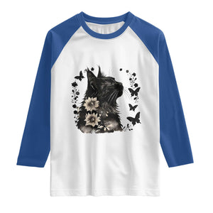 Black Maine Coon Cat Raglan Shirt Floral Sunflower Watercolor Gift TS12 White Royal Print Your Wear