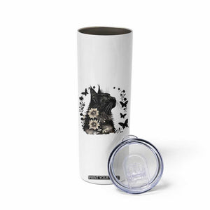 Black Maine Coon Cat Skinny Tumbler Floral Sunflower Watercolor Gift TS12 Print Your Wear