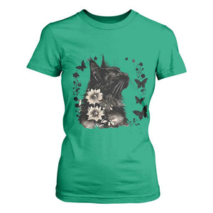 Black Maine Coon Cat T Shirt For Women Floral Sunflower Watercolor Gift TS12 Irish Green Print Your Wear