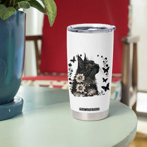 Black Maine Coon Cat Tumbler Cup Floral Sunflower Watercolor Gift TS12 Print Your Wear