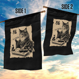 Vintage Japanese Cat Eating Sushi Garden Flag Funny Maine Coon Kimono Gift TS12 Print Your Wear