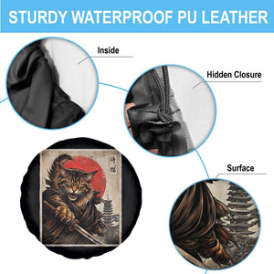 Japanese Maine Coon Samurai Warrior Spare Tire Cover Vintage Ukiyoe Cat TS12 Print Your Wear