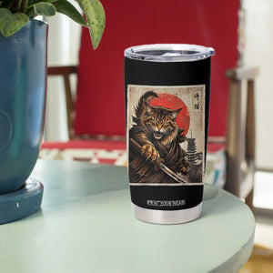 Japanese Maine Coon Samurai Warrior Tumbler Cup Vintage Ukiyoe Cat TS12 Print Your Wear