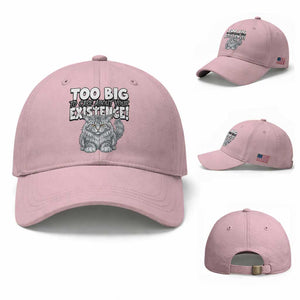 Funny Maine Coon Cat Baseball Cap Too Big To Care About Your Existence TS12 Baseball Cap Universal Fit Light Pink Print Your Wear