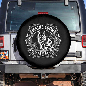 Vintage Floral Maine Coon Spare Tire Cover Mothers Day Cat Mom Gift TS12 No hole Black Print Your Wear