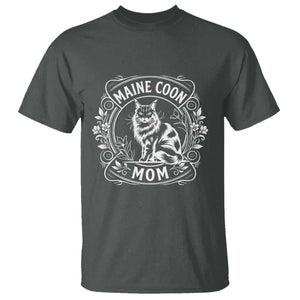 Vintage Floral Maine Coon T Shirt Mothers Day Cat Mom Gift TS12 Dark Heather Print Your Wear