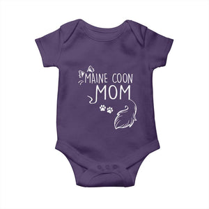 Maine Coon Mom Baby Onesie Large Breed Cat Lover Silhouette Gift TS12 Purple Print Your Wear