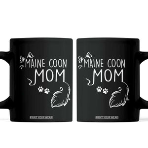 Maine Coon Mom Coffee Mug Large Breed Cat Lover Silhouette Gift TS12 Black Print Your Wear