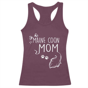 Maine Coon Mom Racerback Tank Top Large Breed Cat Lover Silhouette Gift TS12 Maroon Print Your Wear