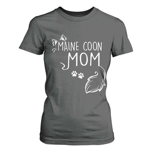 Maine Coon Mom T Shirt For Women Large Breed Cat Lover Silhouette Gift TS12 Dark Heather Print Your Wear