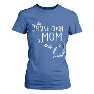 Maine Coon Mom T Shirt For Women Large Breed Cat Lover Silhouette Gift TS12 Royal Blue Print Your Wear