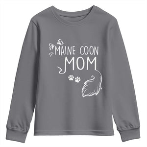 Maine Coon Mom Youth Sweatshirt Large Breed Cat Lover Silhouette Gift TS12 Charcoal Print Your Wear
