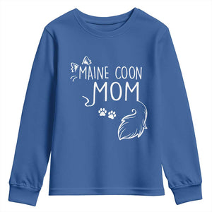 Maine Coon Mom Youth Sweatshirt Large Breed Cat Lover Silhouette Gift TS12 Royal Blue Print Your Wear
