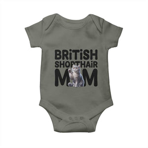 British Shorthair Mom Life Baby Onesie Mothers Day Cat Mom Gift TS12 Military Green Print Your Wear