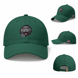 Cute British Shorthair Cat Peeking Through Cracked Wall Baseball Cap TS12 Baseball Cap Universal Fit Irish Green Print Your Wear