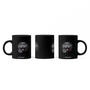 Cute British Shorthair Cat Peeking Through Cracked Wall Coffee Mug TS12 Print Your Wear