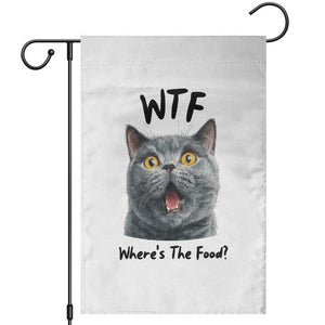 Funny Shocked British Shorthair Cat Garden Flag Where Is The Food TS12 White Print Your Wear