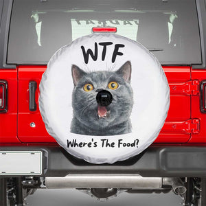 Funny Shocked British Shorthair Cat Spare Tire Cover Where Is The Food TS12 White Print Your Wear