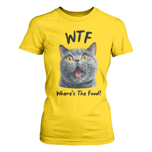 Funny Shocked British Shorthair Cat T Shirt For Women Where Is The Food TS12 Daisy Print Your Wear