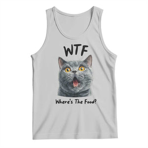 Funny Shocked British Shorthair Cat Tank Top Where Is The Food TS12 Ash Print Your Wear
