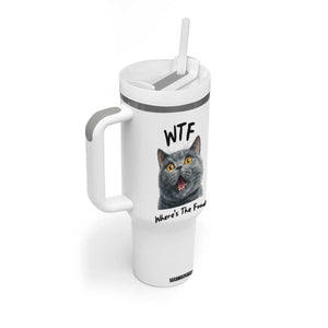 Funny Shocked British Shorthair Cat Tumbler With Handle Where Is The Food TS12 Print Your Wear