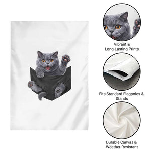 Cute British Shorthair Cat In Pocket Garden Flag Cat Lover TS12 Print Your Wear