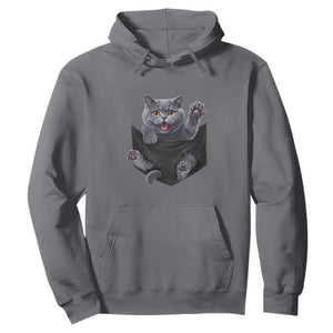 Cute British Shorthair Cat In Pocket Hoodie Cat Lover TS12 Charcoal Print Your Wear