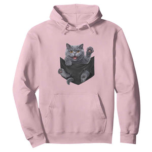 Cute British Shorthair Cat In Pocket Hoodie Cat Lover TS12 Light Pink Print Your Wear