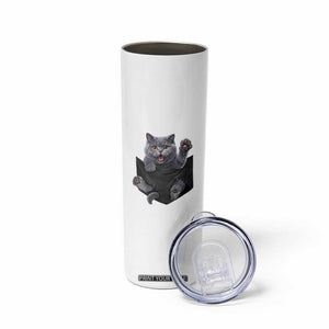 Cute British Shorthair Cat In Pocket Skinny Tumbler Cat Lover TS12 Print Your Wear