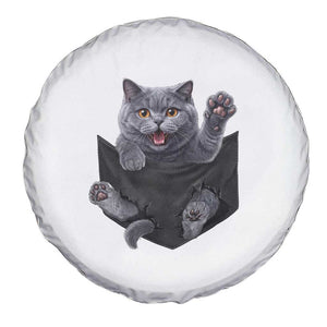 Cute British Shorthair Cat In Pocket Spare Tire Cover Cat Lover TS12 Print Your Wear