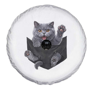 Cute British Shorthair Cat In Pocket Spare Tire Cover Cat Lover TS12 Print Your Wear