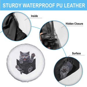 Cute British Shorthair Cat In Pocket Spare Tire Cover Cat Lover TS12 Print Your Wear