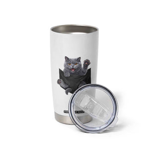 Cute British Shorthair Cat In Pocket Tumbler Cup Cat Lover TS12 Print Your Wear