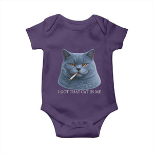 Funny British Shorthair Smoking Baby Onesie I Got That Cat In Me TS12 Purple Print Your Wear