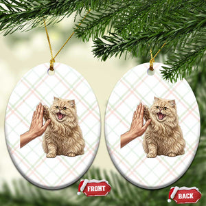 Cute Persian Cat High Five Ceramic Ornament Cat Lover TS12 Print Your Wear