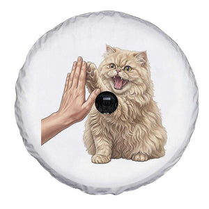 Cute Persian Cat High Five Spare Tire Cover Cat Lover TS12 Print Your Wear