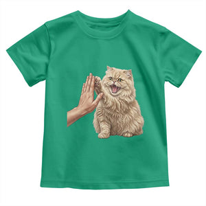 Cute Persian Cat High Five Toddler T Shirt Cat Lover TS12 Irish Green Print Your Wear