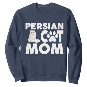 Proud Persian Cat Mom Sweatshirt Fluffy Cat Lover Gift For Her TS12 Navy Print Your Wear
