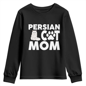 Proud Persian Cat Mom Youth Sweatshirt Fluffy Cat Lover Gift For Her TS12 Black Print Your Wear