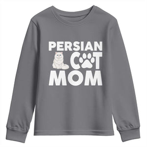 Proud Persian Cat Mom Youth Sweatshirt Fluffy Cat Lover Gift For Her TS12 Charcoal Print Your Wear