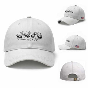 Minimalist Ferret Floral Graphic Baseball Cap Exotic Pet Owner Gift TS12 Baseball Cap Universal Fit White Print Your Wear