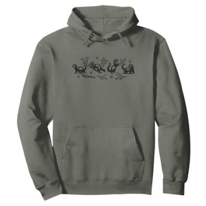 Minimalist Ferret Floral Graphic Hoodie Exotic Pet Owner Gift TS12 Military Green Print Your Wear