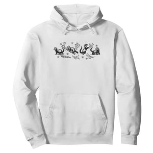 Minimalist Ferret Floral Graphic Hoodie Exotic Pet Owner Gift TS12 White Print Your Wear