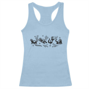 Minimalist Ferret Floral Graphic Racerback Tank Top Exotic Pet Owner Gift