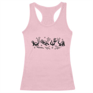 Minimalist Ferret Floral Graphic Racerback Tank Top Exotic Pet Owner Gift