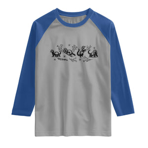 Minimalist Ferret Floral Graphic Raglan Shirt Exotic Pet Owner Gift TS12 Sport Gray Royal Print Your Wear