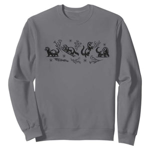 Minimalist Ferret Floral Graphic Sweatshirt Exotic Pet Owner Gift TS12 Charcoal Print Your Wear