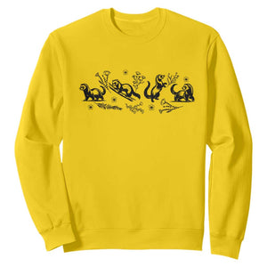 Minimalist Ferret Floral Graphic Sweatshirt Exotic Pet Owner Gift TS12 Daisy Print Your Wear