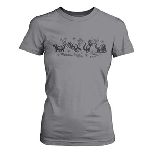 Minimalist Ferret Floral Graphic T Shirt For Women Exotic Pet Owner Gift TS12 Charcoal Print Your Wear